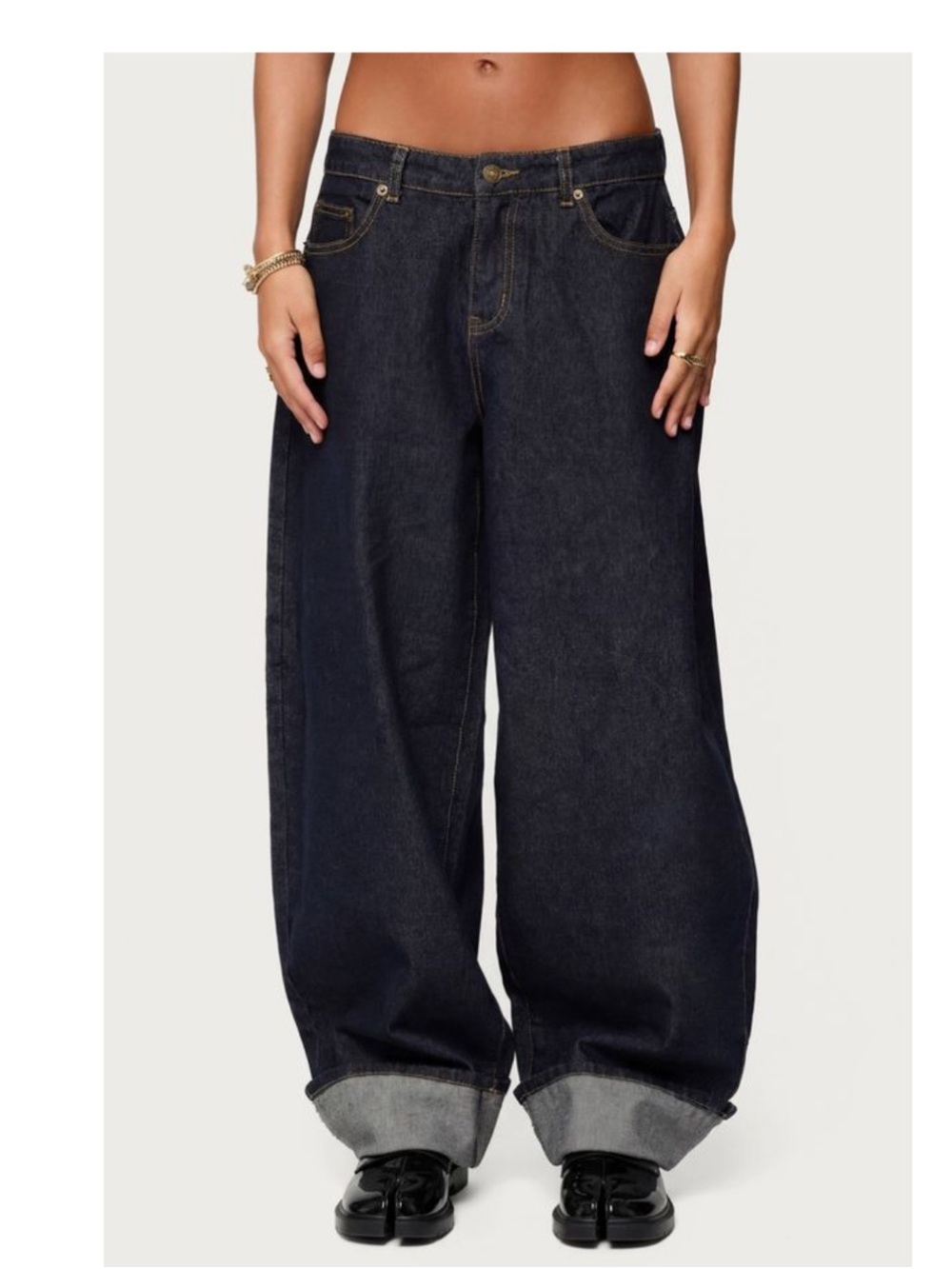 NWT Edikted Kella Extra Oversized Low Rise Jeans size L